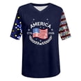thumbnail image 4 of haizhen 250 Anniversary USA Shirt Women Summer V Neck Sparkly 250th Anniversary Flag Graphic Tees Patriotic 4th of July Shirts Women July 4th Tshirts Going Out Tops Navy, XXL, 4 of 5