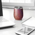thumbnail image 3 of 12oz Stemless Wine Tumblers Orange and Purple Of Leopard Print Vacuum Insulated Stainless Steel Travel Tumbler Cups Mug with Lid and Straw for Champaign,Cocktail,Beer with Cleaning Brush, 3 of 5