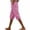 Pink, variant on BLVB Cotton Linen Bermuda Shorts for Women Knee Length Elastic Waisted Summer Casual Side Split Beach Shorts Vacation Clothes with Pockets