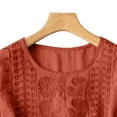 thumbnail image 4 of Red Shirts for Women Fashionable Casual Solid Color Pleated Cotton and Linen Tops Shirts and T Shirts, 4 of 6