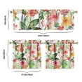 thumbnail image 6 of Kitchen Curtains 24 Inch Short - 3 Panel Set, Rod Pocket Window Curtain with Tropical Leaf Botanical Print, 100% Polyester for Farmhouse, Cafe, Kitchen, Bedroom, Easy Wash, 6 of 6