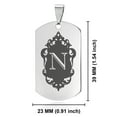 thumbnail image 2 of Stainless Steel Alphabet Letter N initial Dog Tag Keychain Circle Ring, 2 of 2