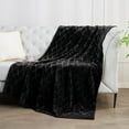 thumbnail image 5 of Exclusivo Mezcla Large Soft Throw Blanket for Couch, 50x70 Inches Diamond Geometry Pattern Velvet Fleece Blanket, Cozy, Warm and Lightweight Black Blanket, 5 of 7