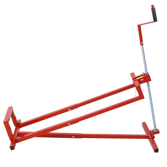 Steel Riding Mower Lift Jack, Red Foldable Telescopic Design for Lawn Mowers and Garden Tractors, 880 Lbs