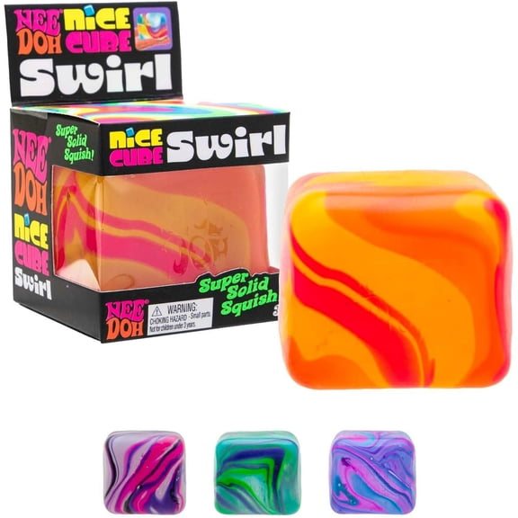 Nee Doh Swirl Nice Cube, Satisfying Square Shaped Sensory Relief