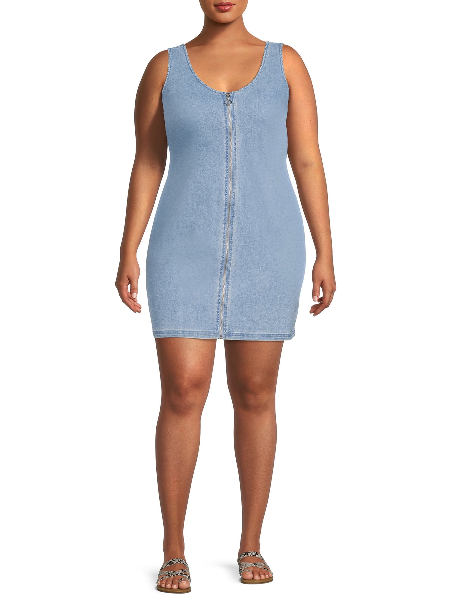 Trendy Plus Size Zip Front Denim Dress for Juniors in Nepal at NPR 7553 Rating 5