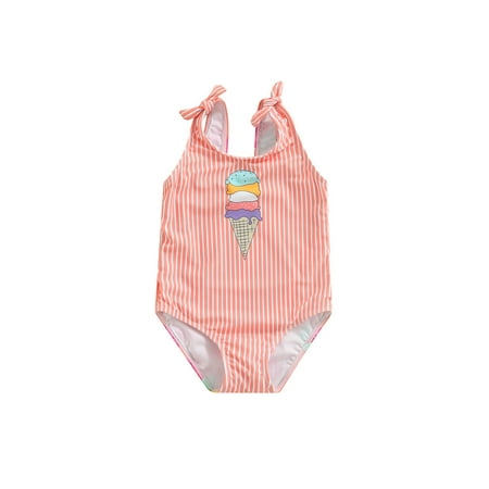 

Canis Toddler Baby Girls Floral Letter Animal Print Swimsuit Swimwear One-Piece Halter Beachwear Bikini Bathing Suit