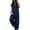 Dark Blue, variant on PBFRDSJ Short Sleeve Rompers for Women Loose Fit Wide Leg One Piece Romper Button Down V Neck Casual Jumpsuit with Back Pockets