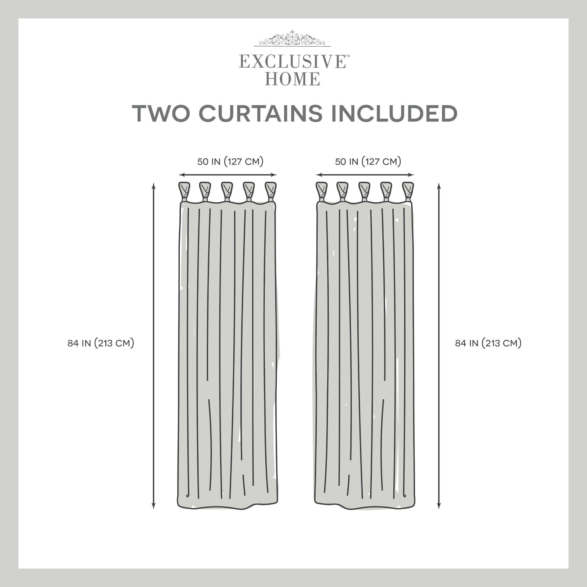 Exclusive Home Hazel Light Filtering Braided Top Curtain Panels, 50"x84", Linen, Set of 2