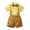 Yellow, variant on YHAJDS Boys 2 Piece Outfits Short Sleeve Stripe Print Bow Shirt and Suspender Pants Set for Toddler Kids