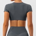thumbnail image 5 of OSOLU Women Short Sleeve Crop Tops Yoga T-Shirt Tshirts Tee Bare Feel Solid Color For Running & Fitness Holiday Dailywear, 5 of 5