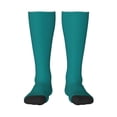 thumbnail image 2 of Lsque Teal Printed Crew Socks Men's Women's LightWeight Thin Casual Calf Socks ,Knee High Socks,Cotton Socks, 2 of 9