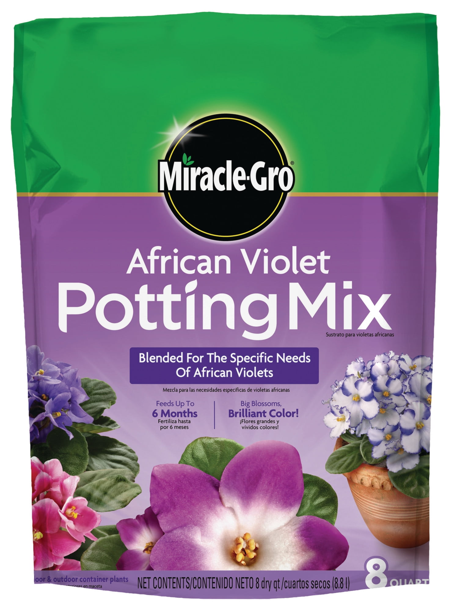 Miracle-Gro African Violet Potting Mix,  8 qt., Feeds for Up To 6 Months