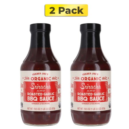 Trader Joe's Organic Sriracha and Roasted Garlic BBQ Sauce, 2-Pack, 19.5 oz