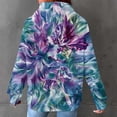 thumbnail image 7 of thefmos Women's Hooded Drawstring Tie Dye Sweatshirt with Kangaroo Pocket Casual Long Sleeve Pullover Fashion Fall Winter Outfit, Blue 2XL, 7 of 7