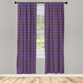 thumbnail image 4 of Ambesonne Geometric Window Curtains, Colorful Rhombus Shapes, Each 28" W x 95" L, Purple Yellow Jade Green, 4 of 4