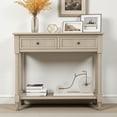 thumbnail image 2 of Tcbosik Farmhouse Console Table with 2 Drawers for Entryway, Rustic Sofa Table with Open Storage Shelf, Hallway Table for Bedroom & Living Room, Retro Gray, 2 of 10