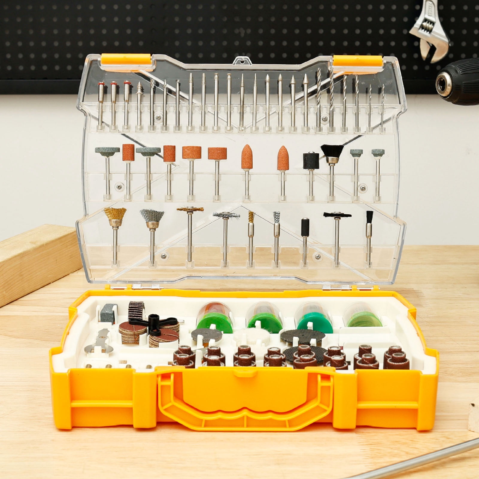 Tmwefusc 302Pcs Rotary Tool Accessories Kit, Rotary Tool Bits for Easy Cutting, Sanding, Grinding, Carving, Polishing, Drilling and Engraving