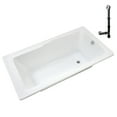 thumbnail image 4 of Streamline N-4420-760-CH 66 in. x 34 in. Acrylic Soaking Drop-In Bathtub in Glossy White, With External Drain in Polished Chrome, 4 of 12