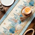 thumbnail image 3 of Starfish Coastal Blue Table Runner 90 Inches, Summer Ocean Coral Conch Vintage Bed Runner Dresser Scarves Tabletop for Indoor Outdoor Parties/Ceremony/Banquet, 13" x 90", 3 of 9