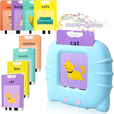 Toddler Talking Flash Cards for Kids with 224 Sight Words Speech Therapy Autism Sensory Toys Learning Educational Toddlers Toys for Boys and Girls Ages 1 2 3 4 5 Year Easter Basket Stuffers for Kid