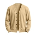 thumbnail image 4 of cllios Cardigan Sweaters for Men V Neck Casual Lightweight Button Down Knitted Cardigan Sweater Solid Color Long Sleeve Cardigans Khaki S-XXXL, 4 of 6