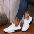 thumbnail image 5 of 2025 Clearance! 50% Off Clear! asdoklhq Sneakers for Women Sandals Stretch Cloth Large Size Women's Summer Comfortable Casual Sports Shoes White 35, 5 of 8