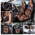 thumbnail image 2 of Yuyamidu 250 Years American Flag Car Seat Cover Set with Steering Wheel Cover Seat Belt Covers Trash Can Air Vent Pocket Rear View Mirror Cover Cup Coasters Key Chain 15 PCS Car Accessories, 2 of 7