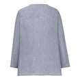 thumbnail image 5 of Dazajoo Women's Plus Size Cotton Linen Blouses Summer Cross-over Hem V Neck Tunic Tops Fashion Solid Color Long Sleeve Tee Shirts for Women 2024,Gray,S, 5 of 6