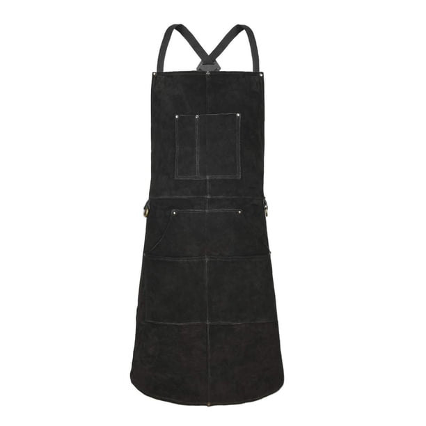 Delantal de trabajo resistente Accesorios para delantal de soldadura Delantal de trabajo de torno Antichispas Negro