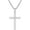 Silver, variant on Beveled Edge Cross Necklace for Men, Silver Tone/Black/14K Gold Plated Mens Cross Necklace, 2.5MM Stainless Steel Box Chain with Pendant