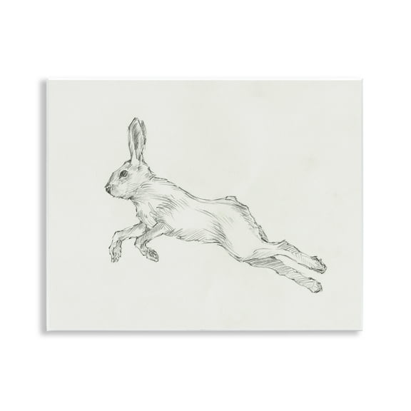 Stupell Industries Rabbit Hopping Sketch Animals & Insects Drawing Unframed Art Print Wall Art, 14 x 11