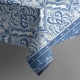 thumbnail image 5 of Blue Ethnic Floral Border Pattern Square Tablecloth,Waterproof Square Table Cover,Wipeable Spillproof Washable Table Cover for Home Kitchen Party Decor 42"X42"(107x107cm), 5 of 6