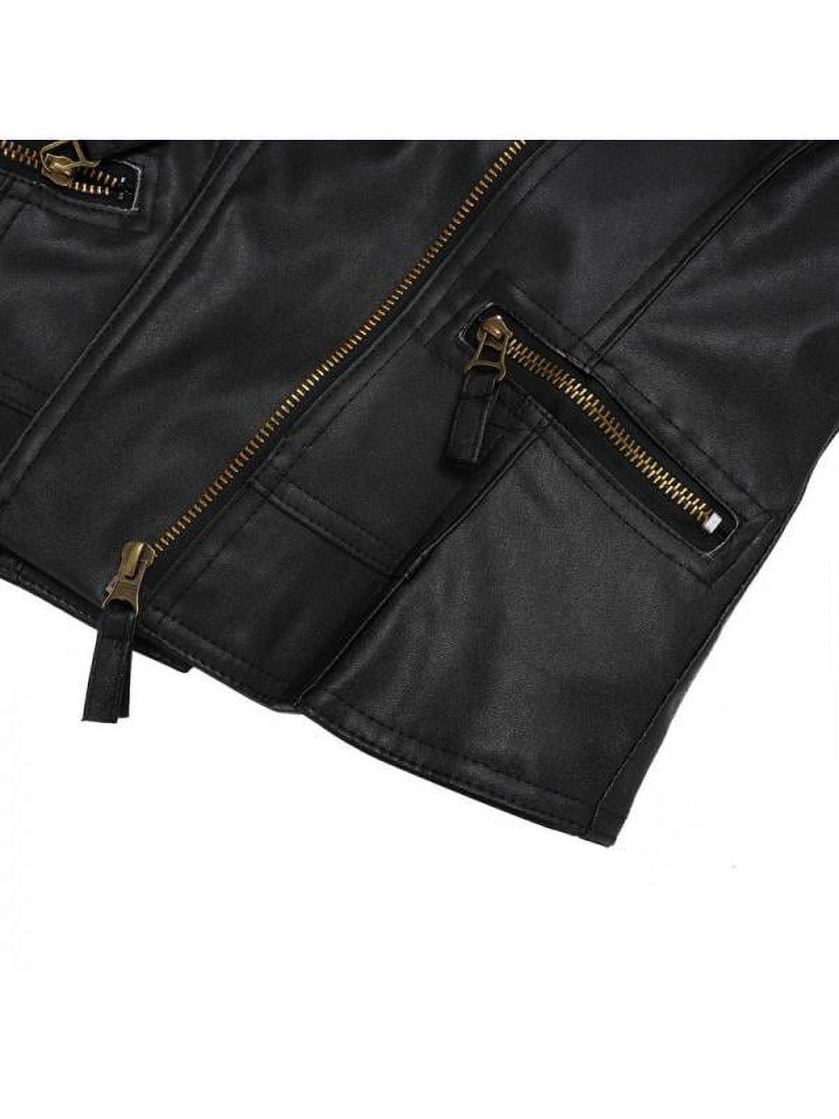 Luxsea Fashion Women Leather Motorcycle Zipper Punk Coat Biker Jacket Lady Autumn Winter Outwear - image 3 of 6