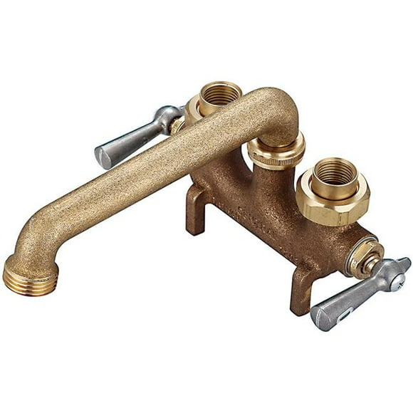 Central Brass 0465-5 6 in.Two Handle Laundry Faucet - Rough Brass