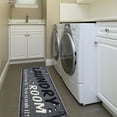 thumbnail image 3 of Ottomanson Non-Slip Rubberback Text 2x5 Laundry Room Runner Rug, 20" x 59", Dark Gray, 3 of 8