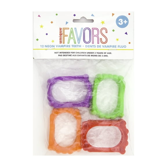 Unique Industries Assorted Colors Solid Print Party Favors, 12 Count