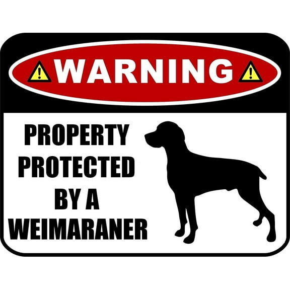 PCSCP Warning Property Protected by a Weimaraner (SILHOUETTE) 11.5 inch x 9 inch Laminated Dog Sign