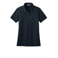 thumbnail image 5 of Port Authority Adult Female Women Plain Short Sleeves Polo Dress Blue Nvy Small, 5 of 6