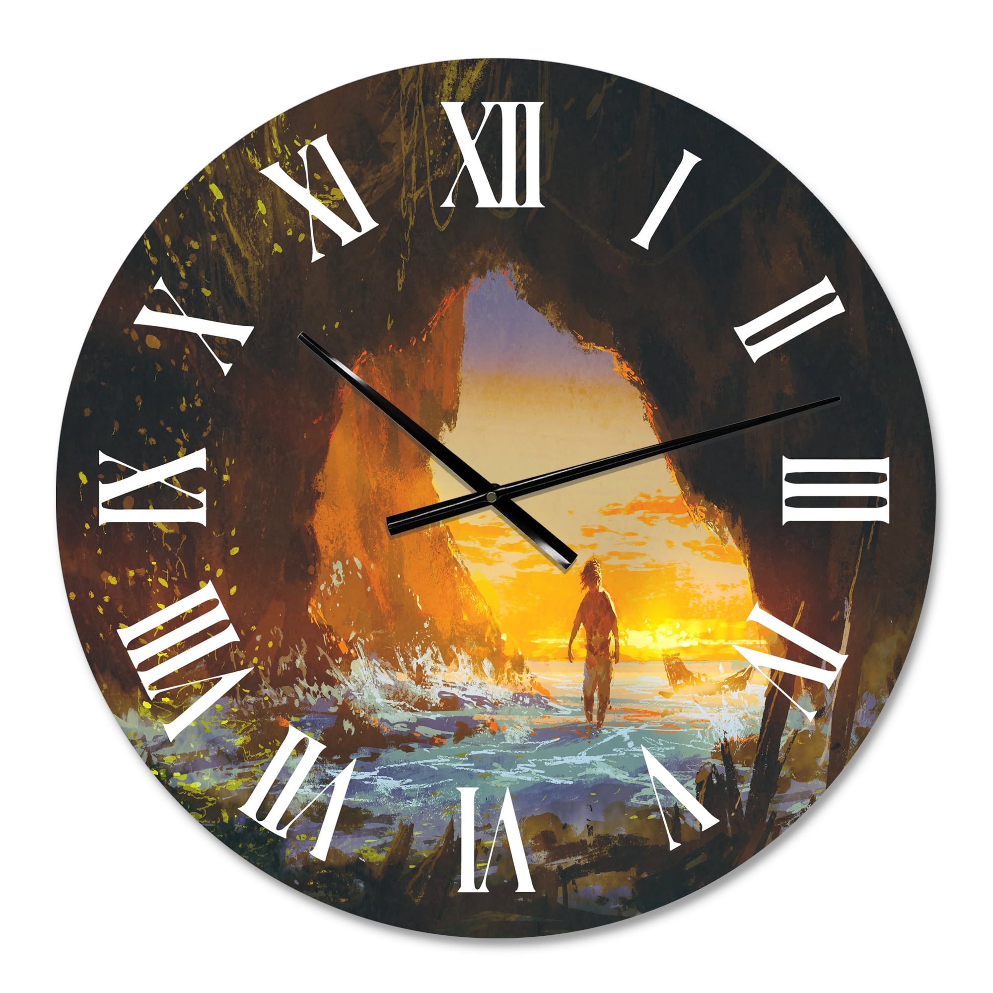 Designart 1 in Quartz Coastal Wall Clock