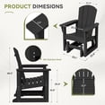 thumbnail image 2 of SERWALL Outdoor Glider Chair, HDPE Wood-Like Patio Glider Rocker All-Weather Porch Glider Black, 2 of 9