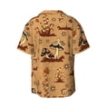 thumbnail image 2 of Sigee Brown Mushrooms Print Men's Shirts Casual Button Down Short Sleeve Summer Beach Shirt Hawaiian Vacation Shirts Tee Shirt-Small, 2 of 7