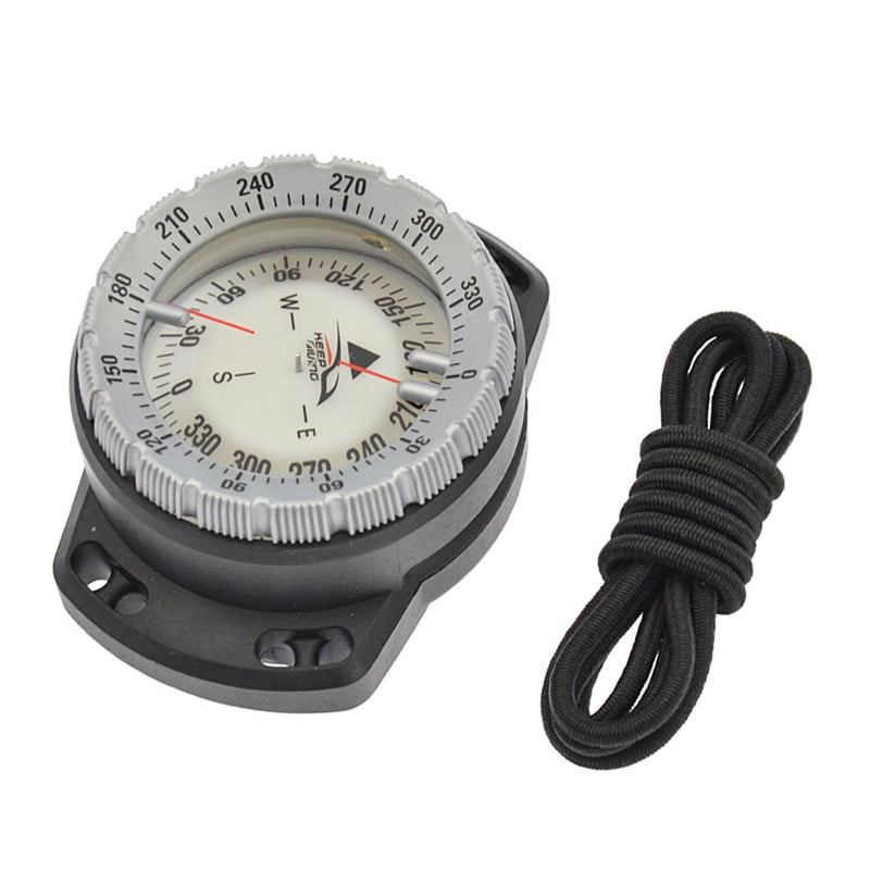 Trident Wrist Mount Luminous Compass with Side View Windows and Strap 
