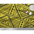 thumbnail image 2 of Soimoi Yellow Cotton Poplin Fabric Triangle Art Geometric Printed Craft Fabric by the Yard 42 Inch Wide, 2 of 3