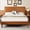 Orange Brown, variant on Frostbloom Queen Bed Frame, Upholstered Faux Leather Platform Bed with Adjustable Headboard, Dark Brown