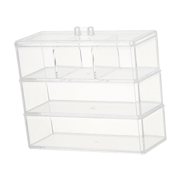 Estuche organizador de cosméticos portátil de oficina, acrílico transparente, para baño, con tapa. B
