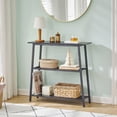 thumbnail image 3 of 30" Narrow Console Table, 3-Tier Small Entryway Table with Storage Shelves, Behind Couch Sofa Table, Hallway Table for Entryway, Foyer, Hallway, Living Room, Black, 3 of 7