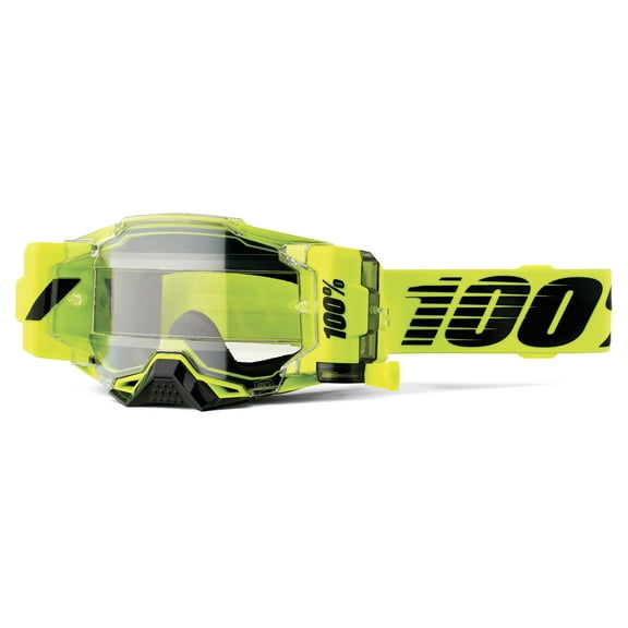 100% Armega Forecast Goggles (One Size Fits Most, Neon Yellow / Clear Lens)