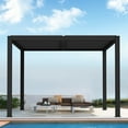 thumbnail image 2 of Outdoor Louvered Pergola, Aluminum Outdoor Louvered Pergola Patio with Adjustable Roof for Outdoor Deck, 2 of 5