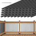 thumbnail image 1 of Muzata Paquete De 50 Balaustres De Aluminio Para Cubierta De 32 Pulgadas, Redondos, Negros, Barandillas Para Escaleras, Porche, Escaleras, Husillos De 3/4 Pulgadas De Diámetro, Huecos Para Madera Y Cu, 1 of 5